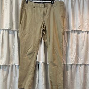 Ladies Lands End Tan Chino Pants Sz 18